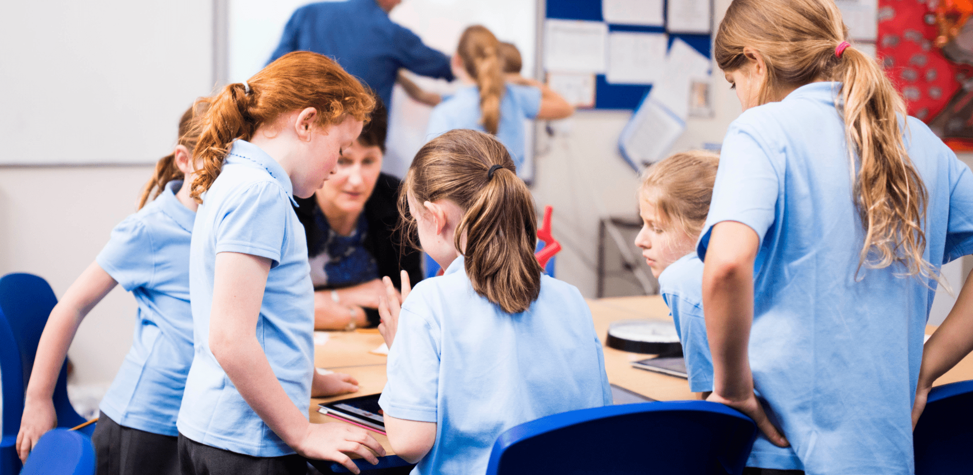 Students using AI in school